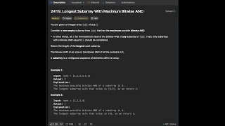 Python | Longest Subarray With Maximum Bitwise AND | Leetcode 2419 | Dr Fang