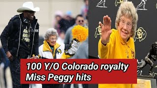 100 Y/O Colorado royalty Miss Peggy hits Heisman pose while celebrating Travis Hunter's historic win