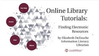 Online Library Tutorial: Finding Electronic Resources
