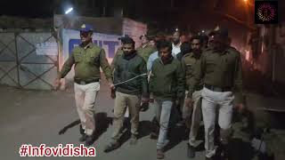 विदिशा पुलिस ने निकाला मारपीट करने वाले बदमाशों का जुलूस