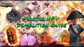 #226. DomiNations - Mortar Hitpoints / HP Guide! Demolition war tactic support