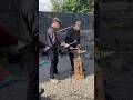 Turning a ball peen hammer into an axe #ireland #blacksmith #axe #woodwork #bunratty #craft