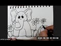 Cute Elephant Drawing for Kids part 1 LIVE | Class recordings