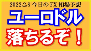 【ユーロドル】200日移動平均線に注目！割って暴落か？ドル円は115.5のレジスタンスラインを抜けるか？【2022/2/8.FX相場予想】