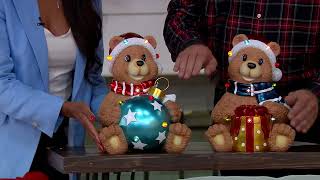 Kringle Express 14" Indoor/Outdoor Resin Holiday Bear on QVC