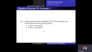 Probability Theory 33 Negative Binomial Random Variable
