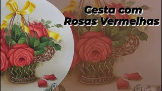 CESTA COM ROSAS VERMELHAS