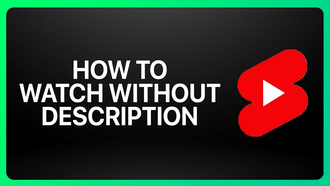 How To Watch Youtube Shorts Without Description Tutorial Youtube