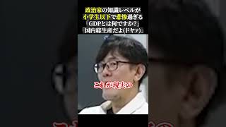 政治家の知識レベルが小学生以下で悲惨すぎる「GDPとは何ですか？」「国内総生産だよ(ドヤッ)」#三橋貴明 #三橋tv #政治