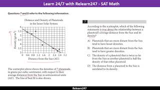SAT Math | Practice Test 7 Q7, Q8 | Scatter Plot