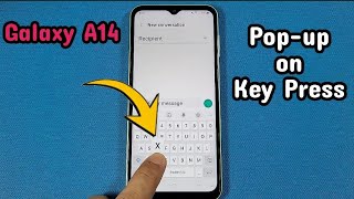 how to show pop-up on key press for Samsung keyboard Samsung Galaxy A14 phone