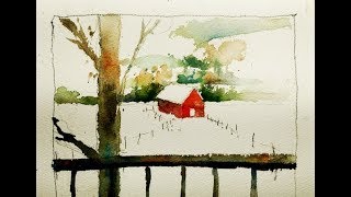 Sketchbook Farm Scene Painting in Watercolor- with Chris Petri