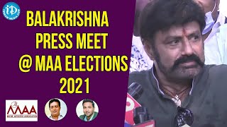 Balakrishna Press Meet | #MAAElections2021 | Prakash Raj vs Manchu Vishnu | iDream Movies