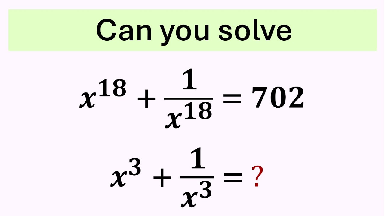 A Mind Blowing Algebra Problem Can You Solve Youtube
