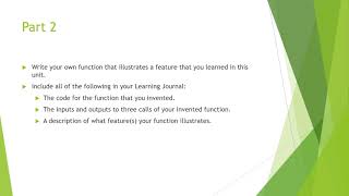 CS 1101 - Learning Journal Unit 2