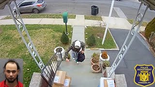 Porch pirate caught in act by homeowner, tackled by police