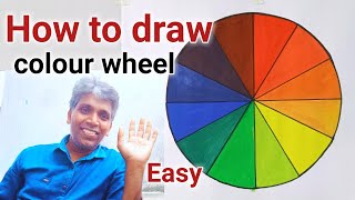 How to draw colour wheel | colour wheel making / basic colour wheel #colourwheel Navin art studio