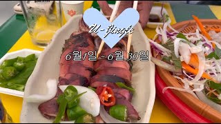 [유징글 Vlog] 6월달 브이로그 (동명항,송지호,오징어회,라자냐,홈카페)