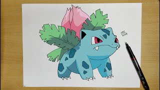 How to draw Ivysaur | Step by step |  Pokémon #002
