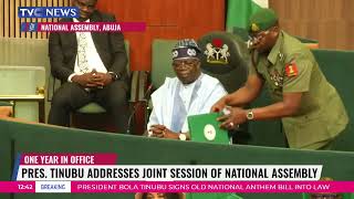 One Year in Office: President Tinubu Arrives At National Assembly