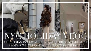 NYC HOLIDAY VLOG | CHRISTMAS IN NYC, NEW FAV NY LUXURY SPOTS \u0026 WHAT I GOT FOR CHRISTMAS | Léana Esch