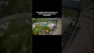 Tornado almost crushes man with tree!