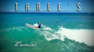 Surfing Waikiki | Three's Surf Break | Mid Summer Swell (July 2021)