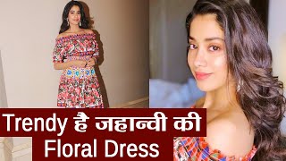 Jhanvi Kapoor looks elegant in the Floral Off-Shoulder Dress at Dhadak Success Press Meet| FilmiBeat