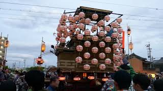 常滑市大野祭り2018 宵神楽 P1070310　大野橋　十王町「梅栄車ばいえいしゃ」