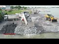 ep67.amazing heavy equipment fast operation pushing private to public road connect to new project