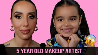 5 Year Old Makeup Artist Recreating Viral TikTok Look | Makeup Tutorial | Shab & Kassie