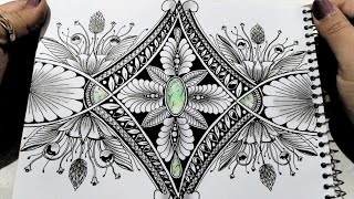 MindRelaxing Beautiful Zentangle Drawing for beginners to try #drawing #zentangle #art