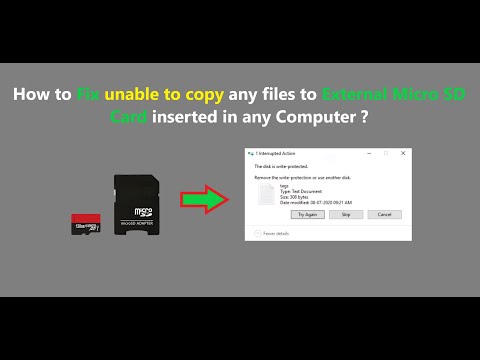 How to fix unable to copy files to external Micro SD card inserted in computer?