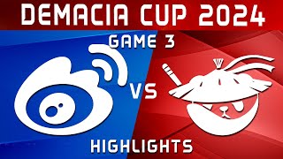 WBG vs AL Game 3 Highlights | Demacia Cup 2024 | Weibo Gaming vs Anyone's Legend by Onivia