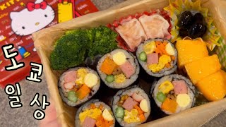 소꿉놀이 도시락? 🍙 김밥, 부침개, 계란볼, 물회 손님초대 홈파티 요리 🥳 | 일본일상 브이로그