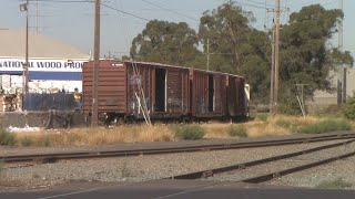 UP 1372 YSR62r Local Backing Boxcars Into Spur Track Near Florin Perkins Rd, Sacramento CA