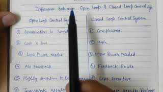 Difference Between Open & Closed Loop Control System l Control System l Electronics l Diploma