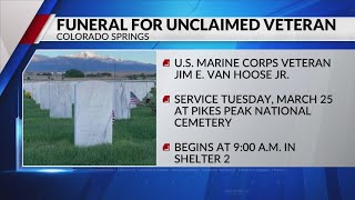 Funeral for unclaimed veteran in Colorado Springs Tuesday