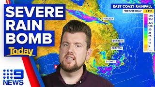 East coast bracing for ‘severe’ rain bomb | 9 News Australia