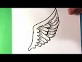 How to Draw Wing Tattoo Design - Draw Tattoo Art - Drawing Step by Step for Beginners Easy