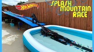 Hot Wheels Splash Mountain swimming pool fat track tournament race feat Godzilla