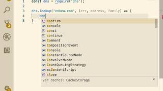 nodeJS dns lookup