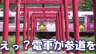 えっ？電車が鳥居を横切る神社