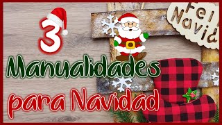 3 IDEAS NAVIDEÑAS CON MADERA RECICLADA - Manualidades para Navidad - Christmas crafts with wood