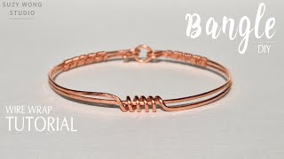 Simple Wire Wrap Bangle Tutorial |DIY Bracelet| Easy Bangle |DIY Jewelry |How to make