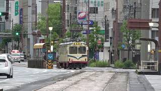 とさでん　路面電車　通勤　途中下車　歩道橋から俯瞰　鏡川橋電停付近　2022/06/06