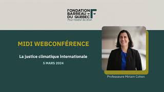 Webconférence | La justice climatique internationale