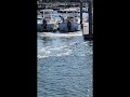 boat driving onto dock blocks