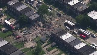 Explosion levels 3 Baltimore homes; 1 dead, at least 1 trapped
