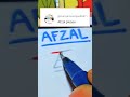 afzal name logo design art trending viral logodesign shorts